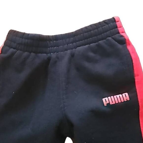 Puma Baby Boy Sweatpants Size 12 Months Black Red Athletic Track Pants EUC - Picture 3 of 5